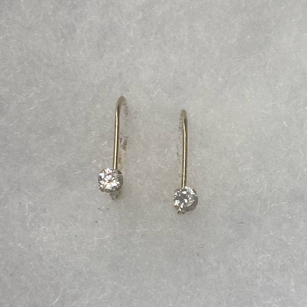 Dainty Hoop Earrings with Crystal